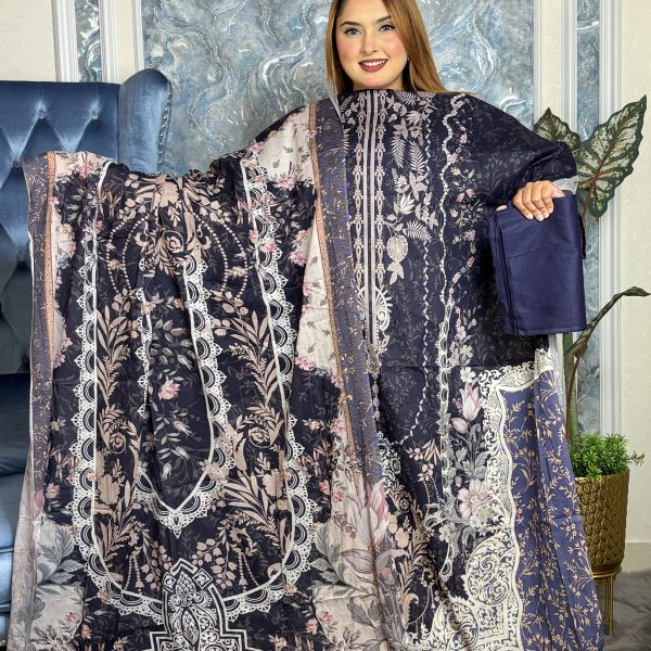 zam zam swiss lawn cotton three pis